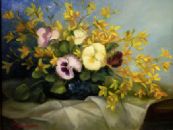 Pansies and Forsythia